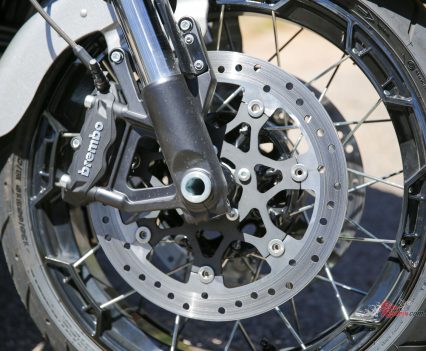 300mm rotors, Brembo Four-piston fixed calipers.