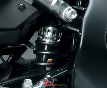 Hitachi Astemo (SHOWA) link-type rear suspension.