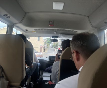 Packed in the bus! All of the factories were within a 10 minute drive of each other, besides the Shinto factory.