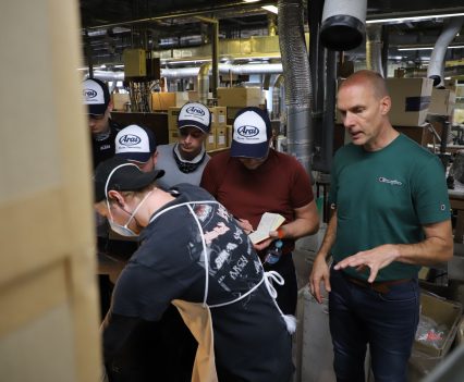 Moulding the shells.