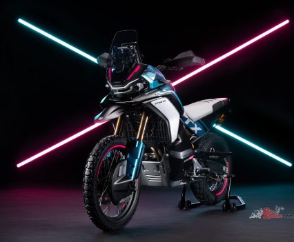 We don't know a whole lot about the new machine from CFMOTO as they're keeping their cards close to their chest. 