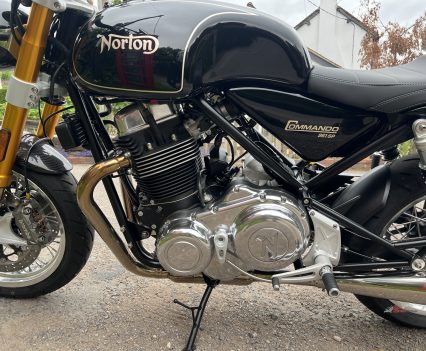 Hand tig-welded frame.