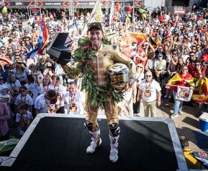 The Spanish rider needed just two points to become a back-to-back WorldSBK Champion and he duly did so in Race 1 with victory. 