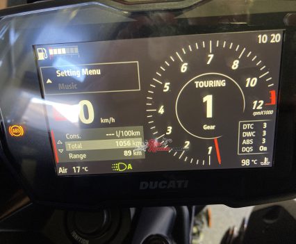 5in TFT dash with BT connectivity.