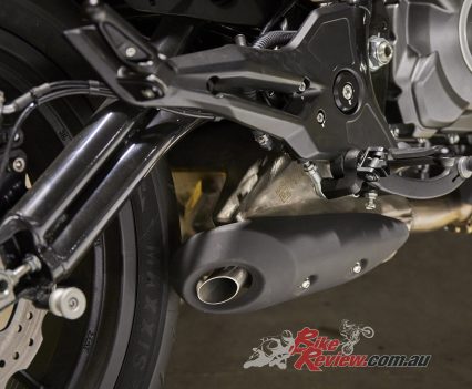 Underslung 2-1 exhaust.