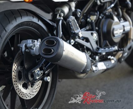 Two-into-one exhaust.