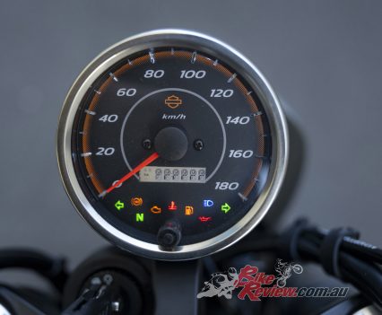 Basic centrally located dash with lcd display and analogue speed.