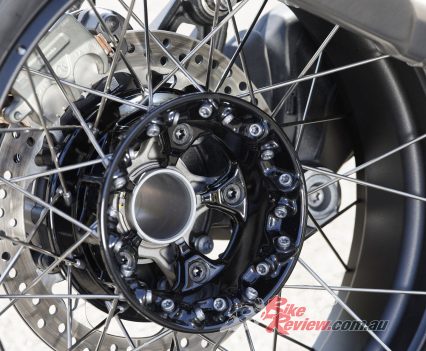 Wire spoked wheels on the Trophy.