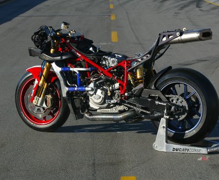 Stretching the rules? Check out under the fairing of the 999, pretty far from a street bike!