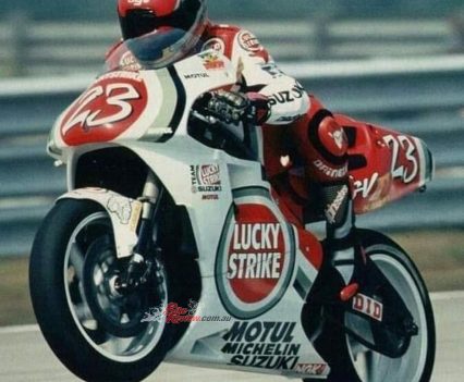 Gobert on the Lucky Strike Suzuki.