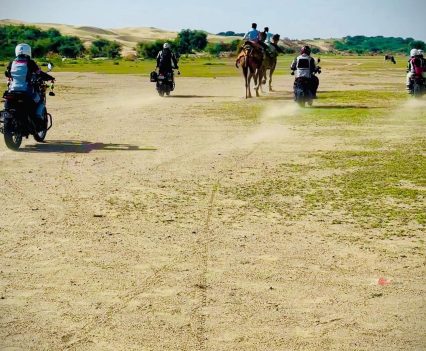 Riding with the camels!