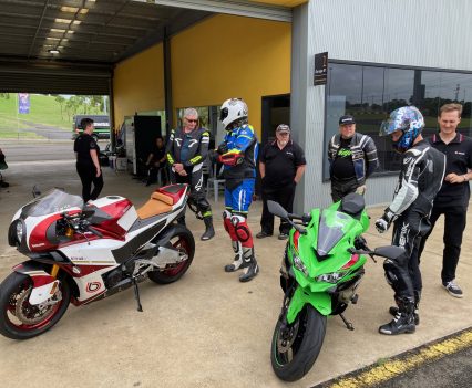Mat Mladin heading out on the Bimota KB4.
