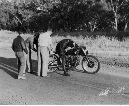 Ehret plug trouble at record run necessitating plug change at Gunnedah in January 1953.
